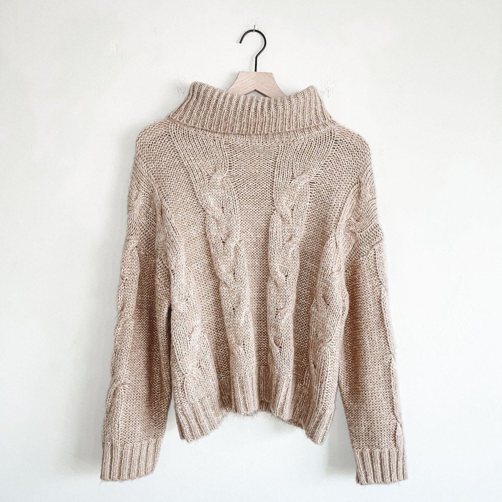 J.O.A. Tan Turtleneck Sweater